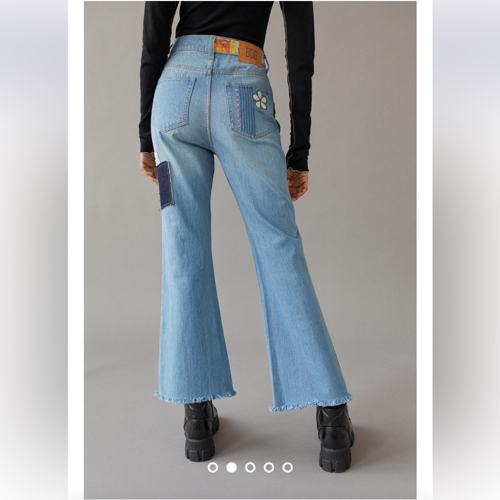 Urban Outfitters BDG Women's Jeans Patchwork Flare Y2K High Rise Rare Crochet 27 - Picture 9 of 11